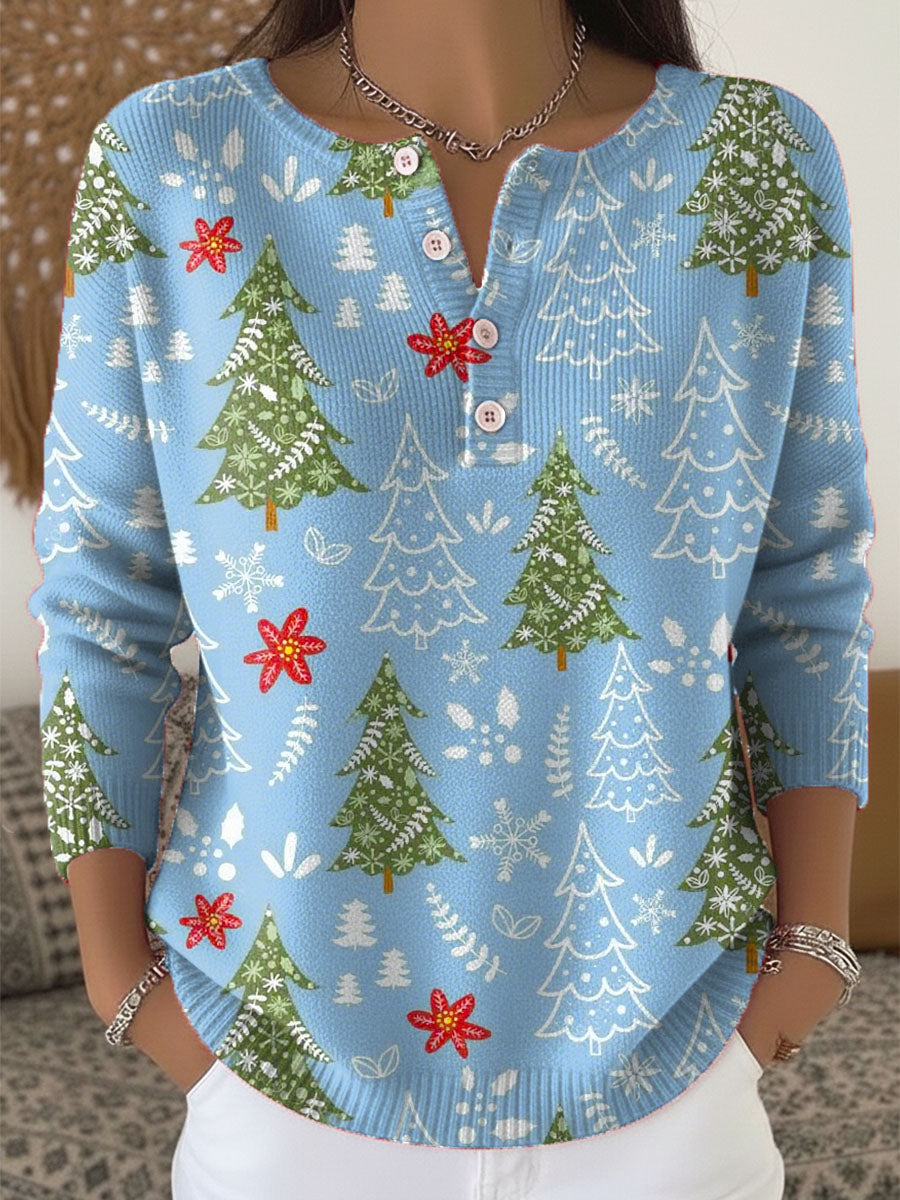 Pull de Noël pour femme avec boutons