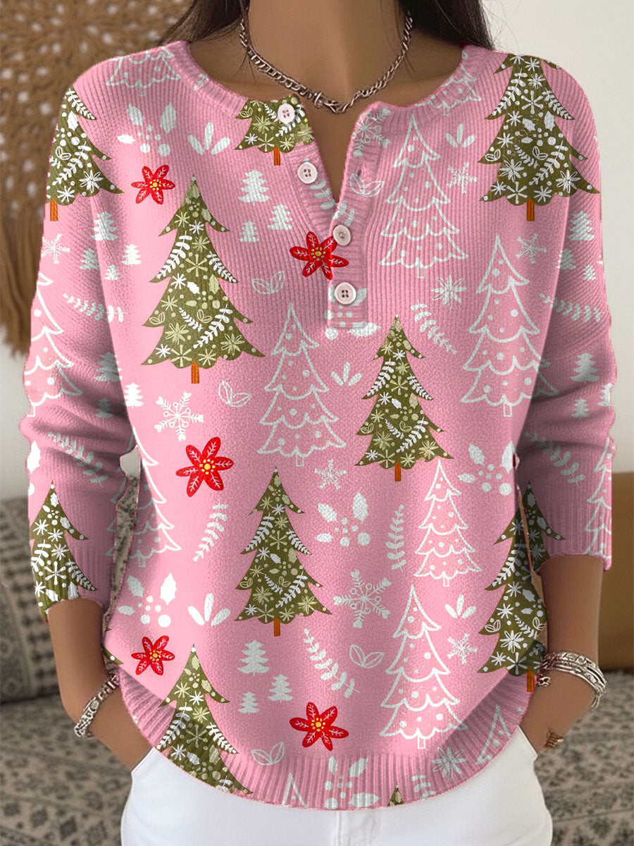 Pull de Noël pour femme avec boutons