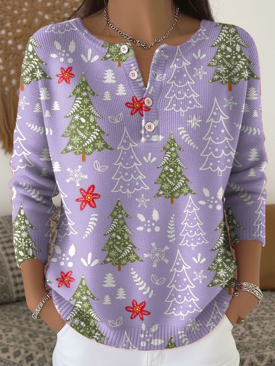 Pull de Noël pour femme avec boutons