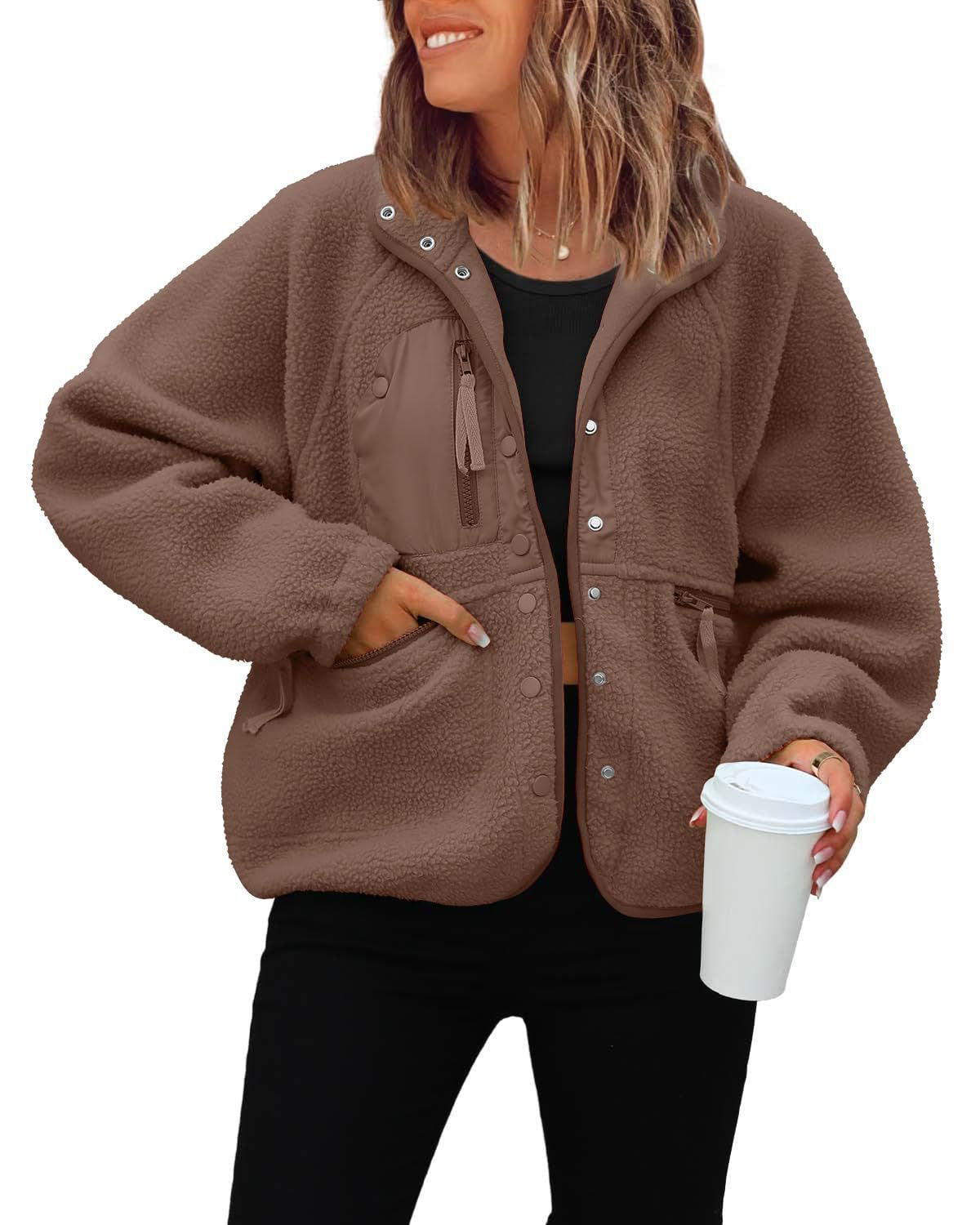 Women's Cozy Fleece Jacket with Practical Pockets