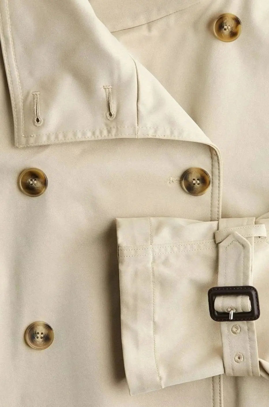 Veste trench courte ceinturée pour femme avec col montant