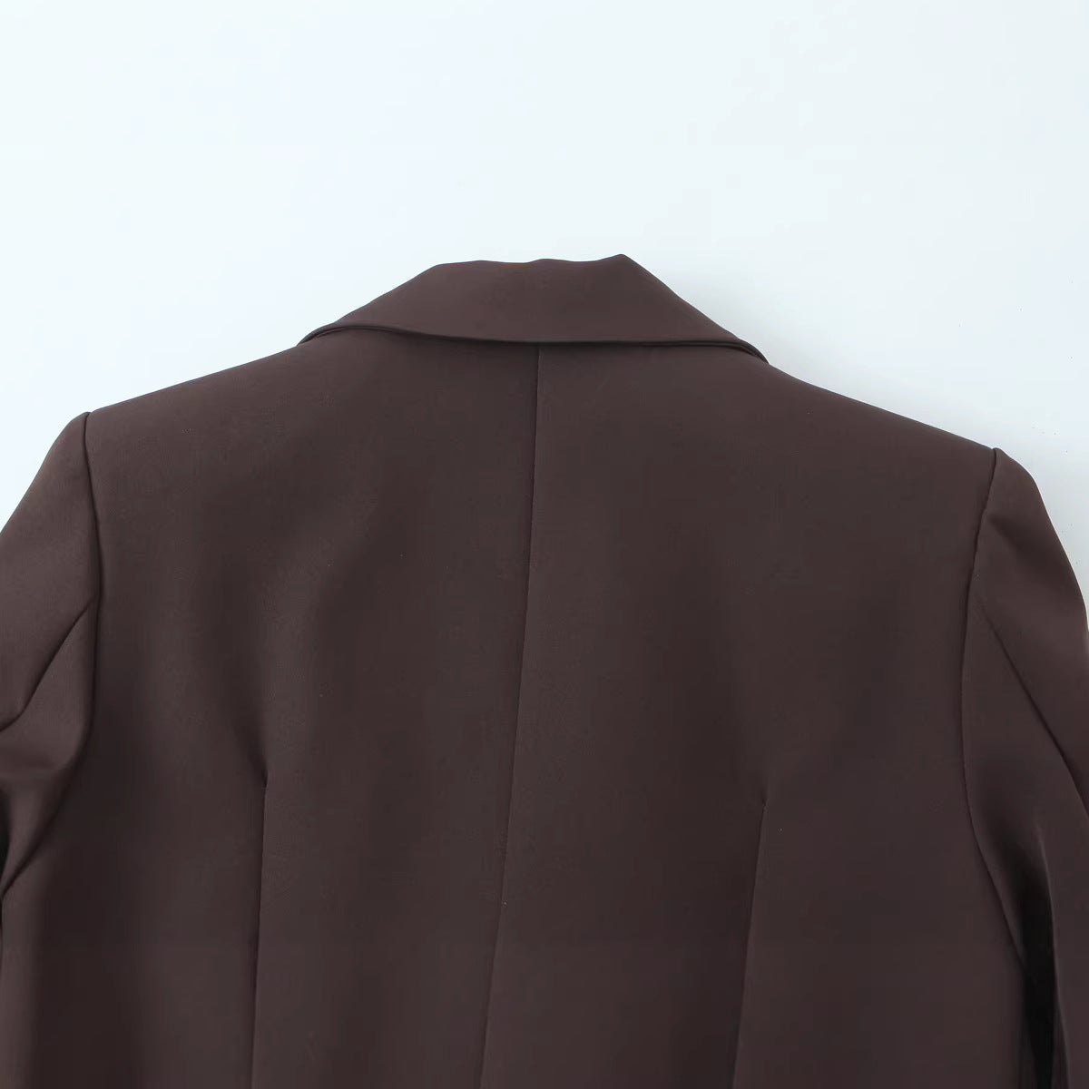 Women's Cropped Blazer with Double-Button Closure and Lapel Collar