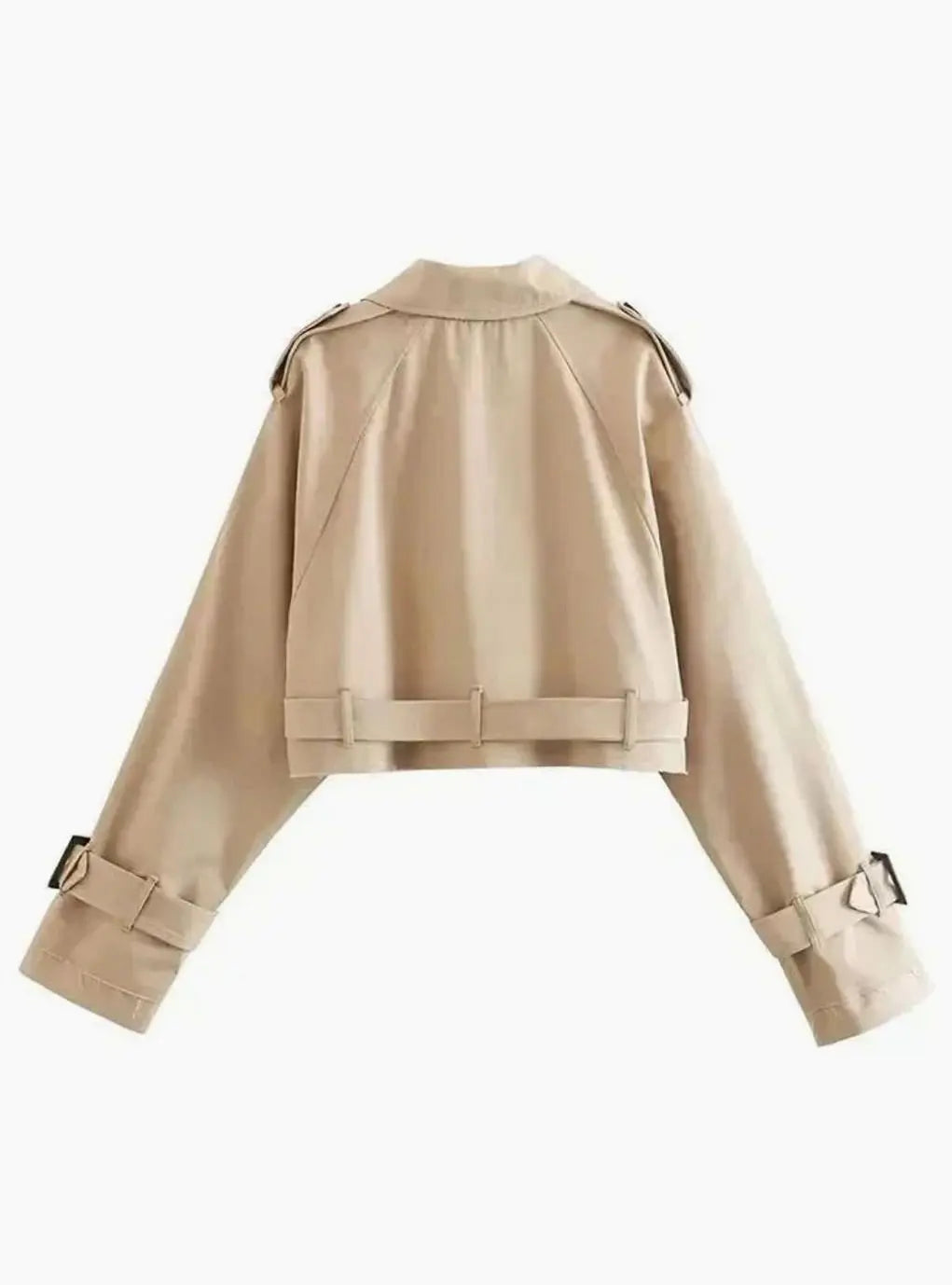 Veste trench beige courte à manches longues pour femme