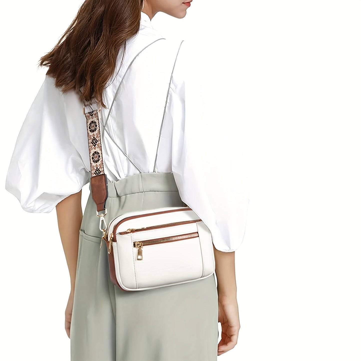Sac bandoulière pour femme, style bohème chic, en simili cuir