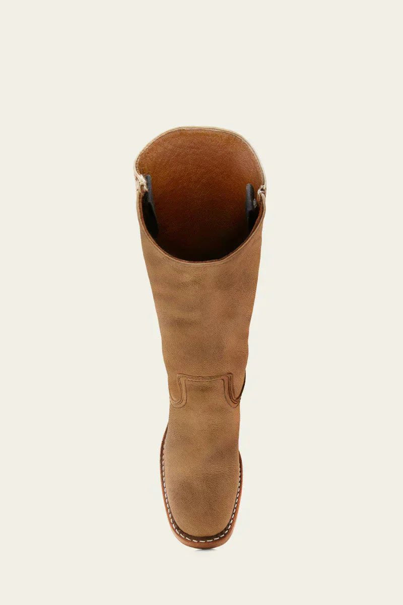 Women's Dark Brown Leather Knee-High Block-Heel Boots