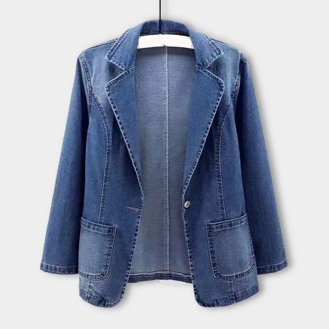 Women's Denim Blazer with an Elegant Cut