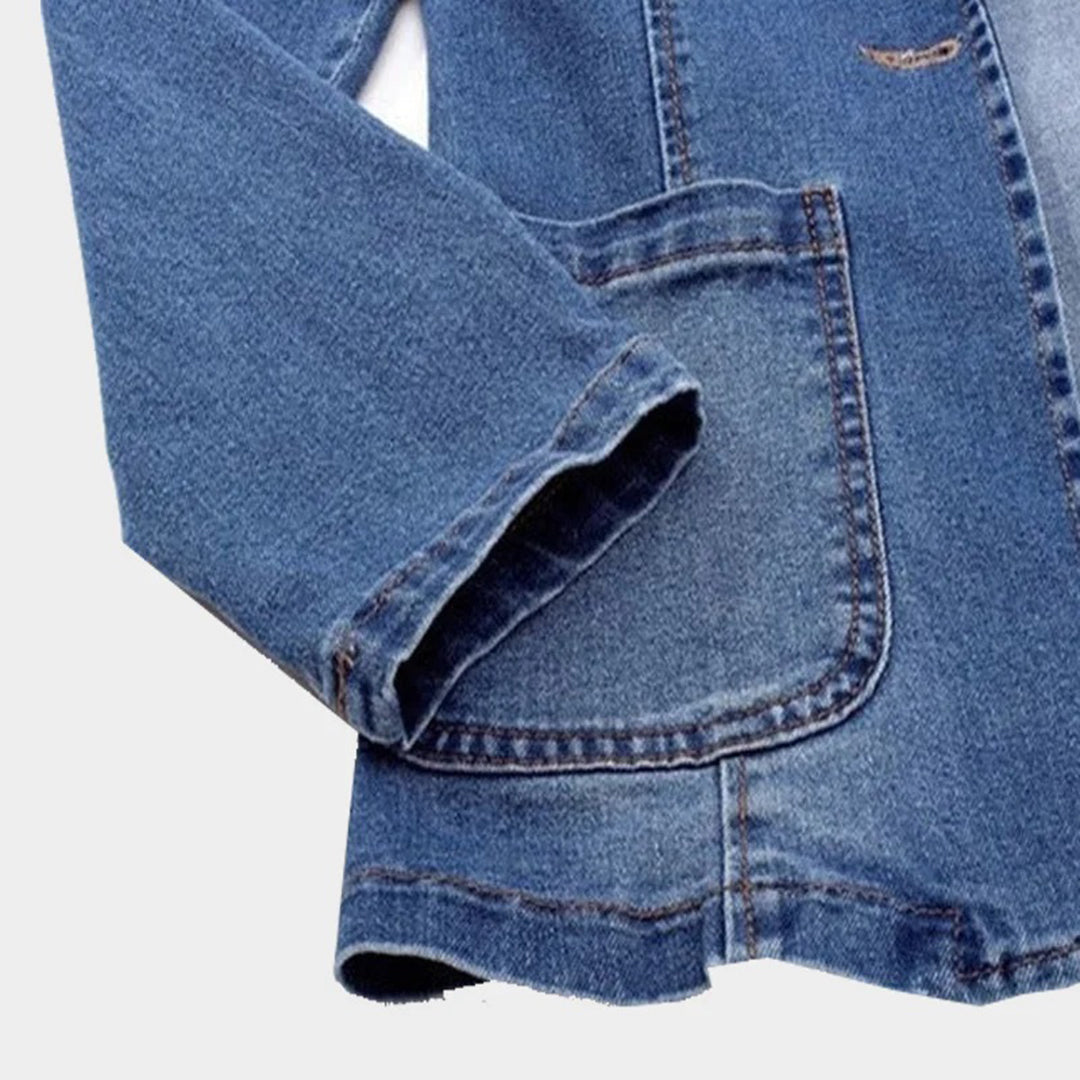 Women's Denim Blazer with an Elegant Cut