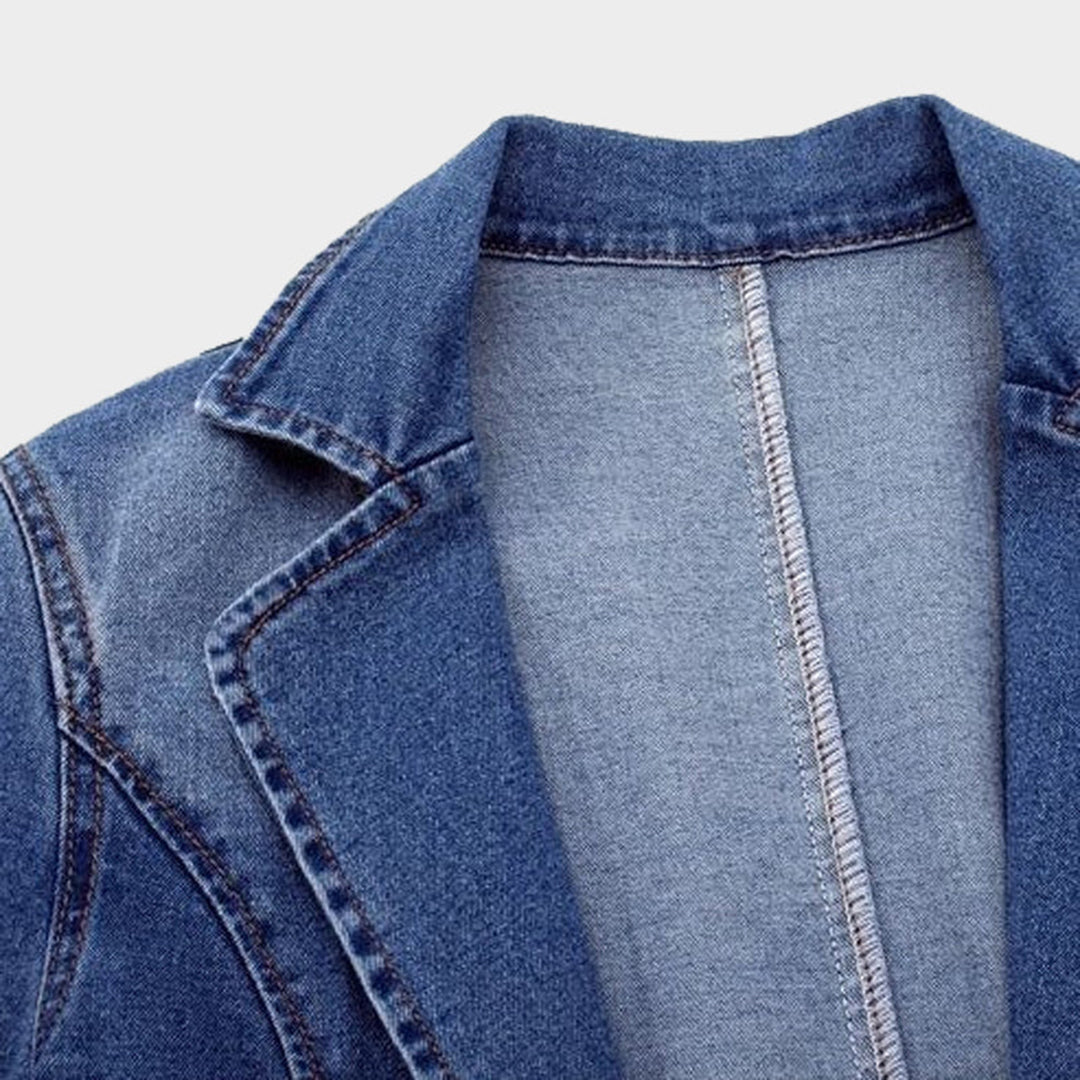 Women's Denim Blazer with an Elegant Cut