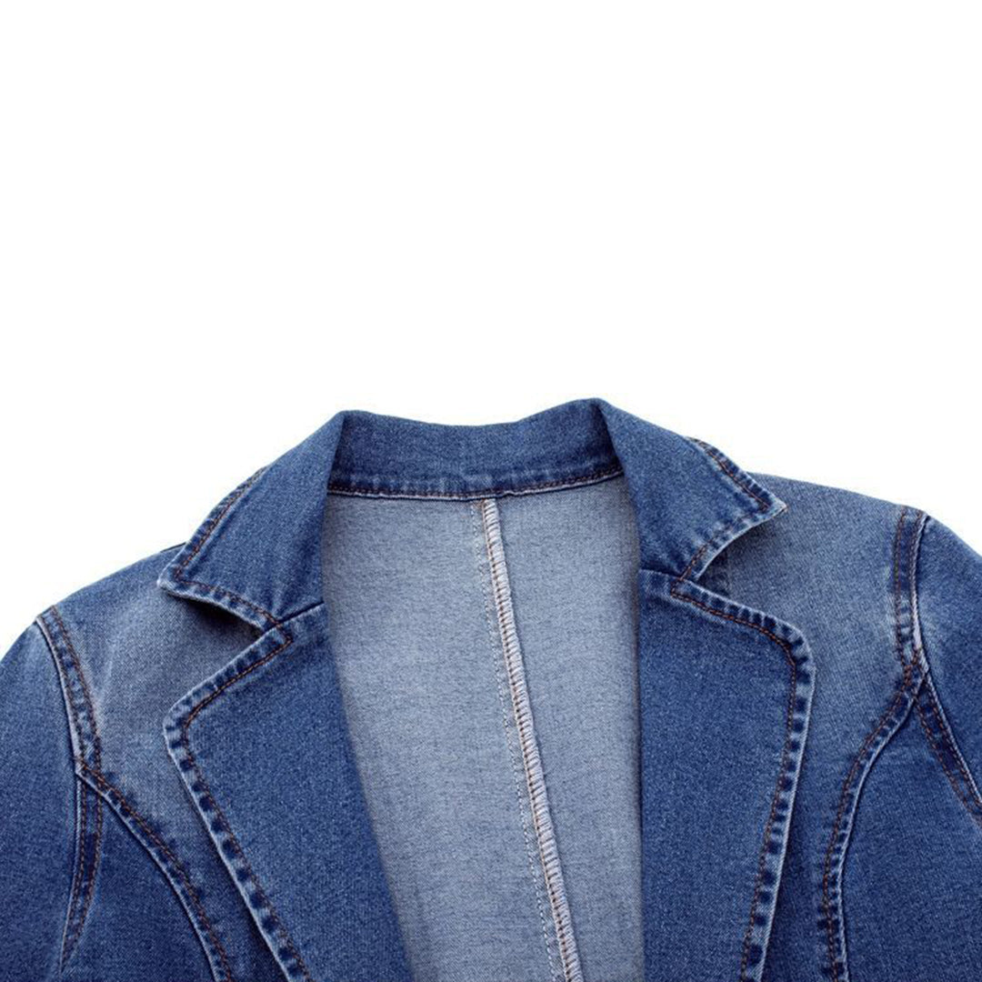 Women's Denim Blazer with an Elegant Cut