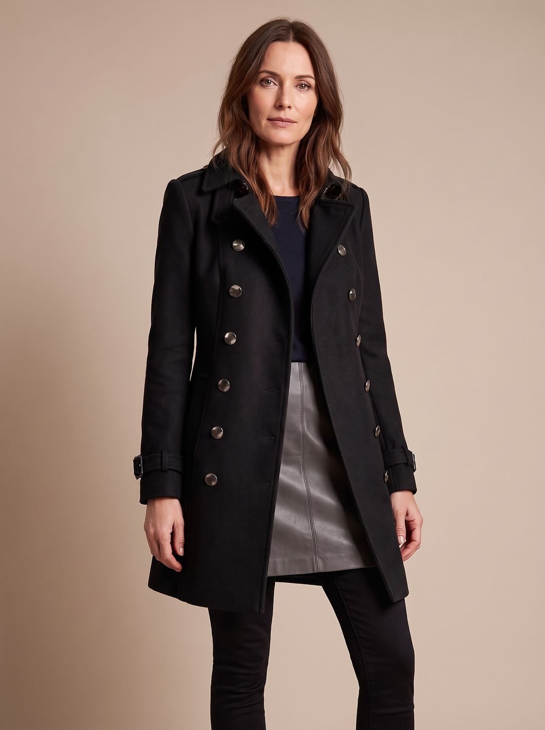 Women's Elegant Double-Breasted Tailored Winter Coat