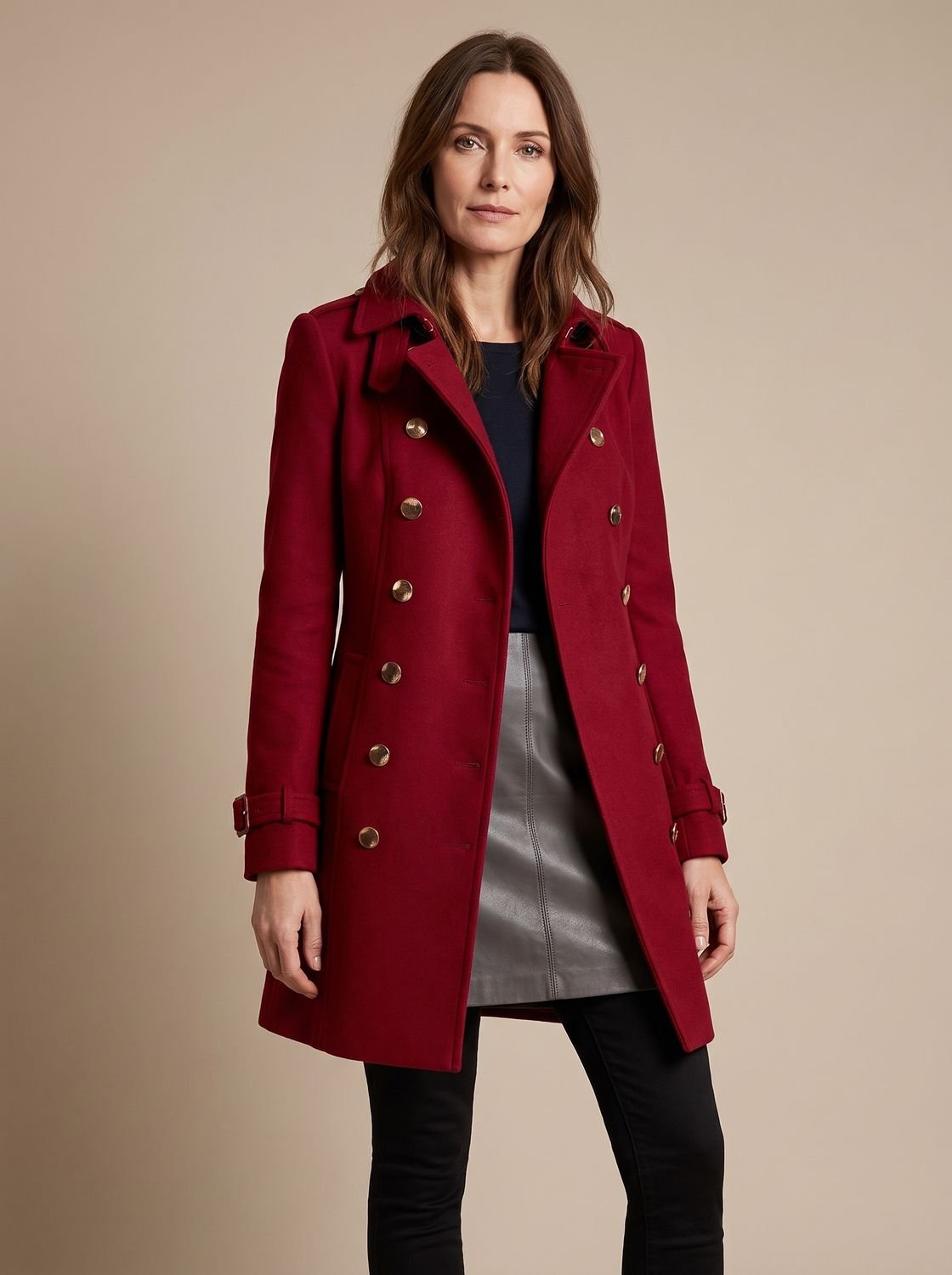 Women's Elegant Double-Breasted Tailored Winter Coat