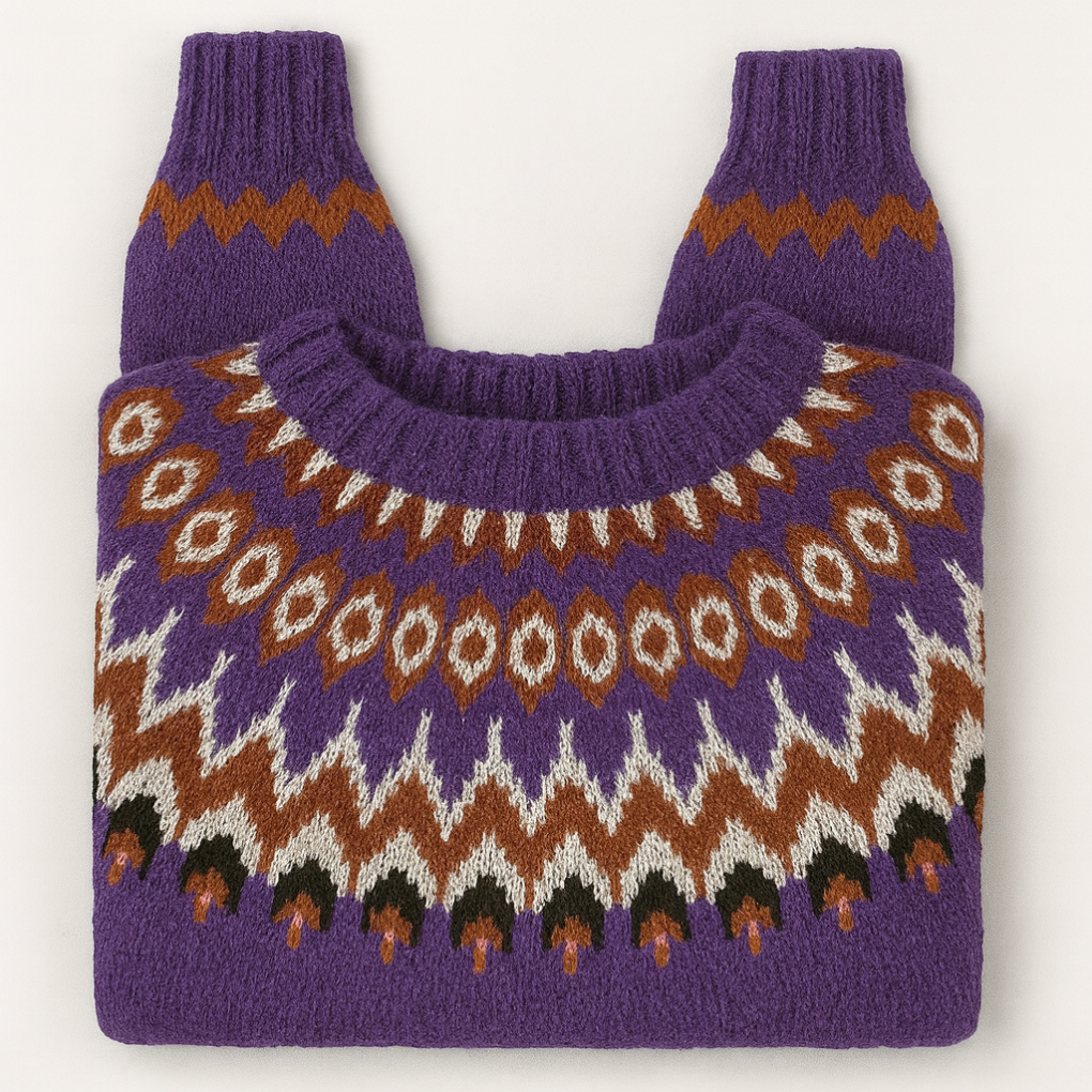 Women's Fair Isle Turtleneck Sweater with Circular Yoke