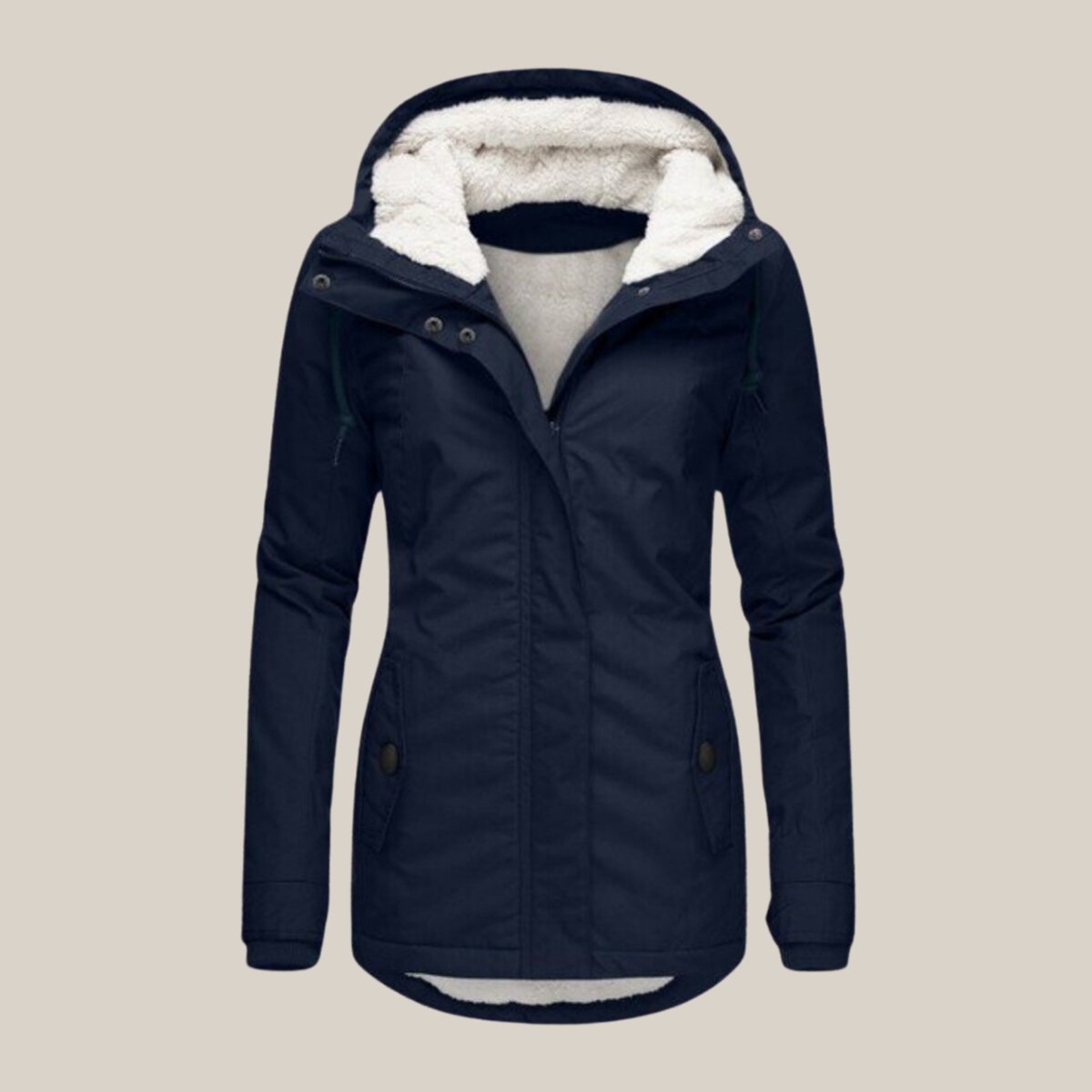 Women's Fleece-Lined Hooded Quilted Windproof Winter Parka