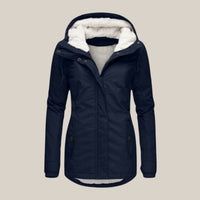 Women's Fleece-Lined Hooded Quilted Windproof Winter Parka
