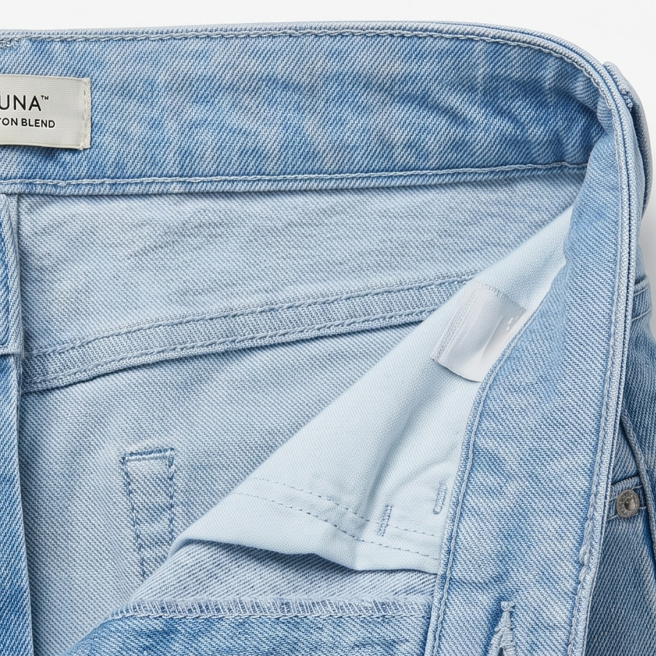 Jean raccourci pour femme, taille haute et jambes ballon