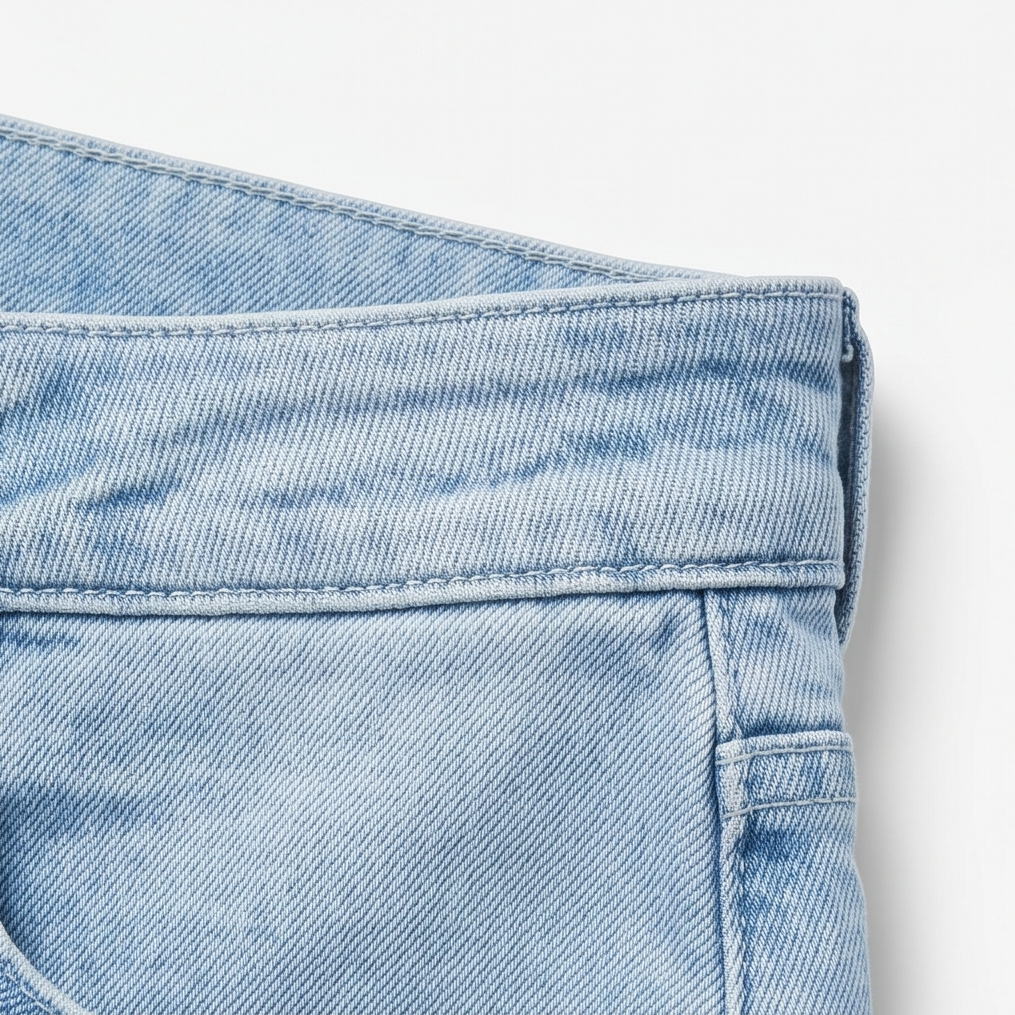 Jean raccourci pour femme, taille haute et jambes ballon