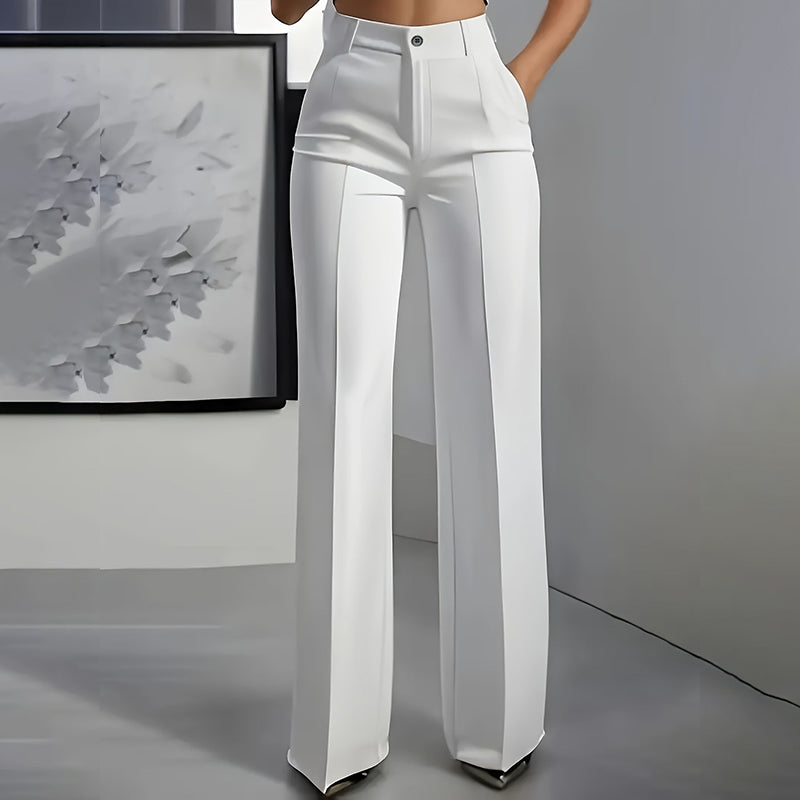 Women's High-Waist Straight-Leg Dress Pants with Crease