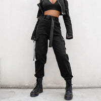 Women's High-Waisted Cargo Pants - Comfortable Everyday Streetwear