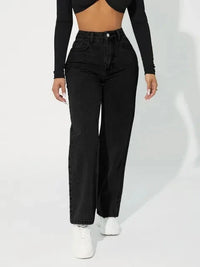 Jean droit taille haute pour femme