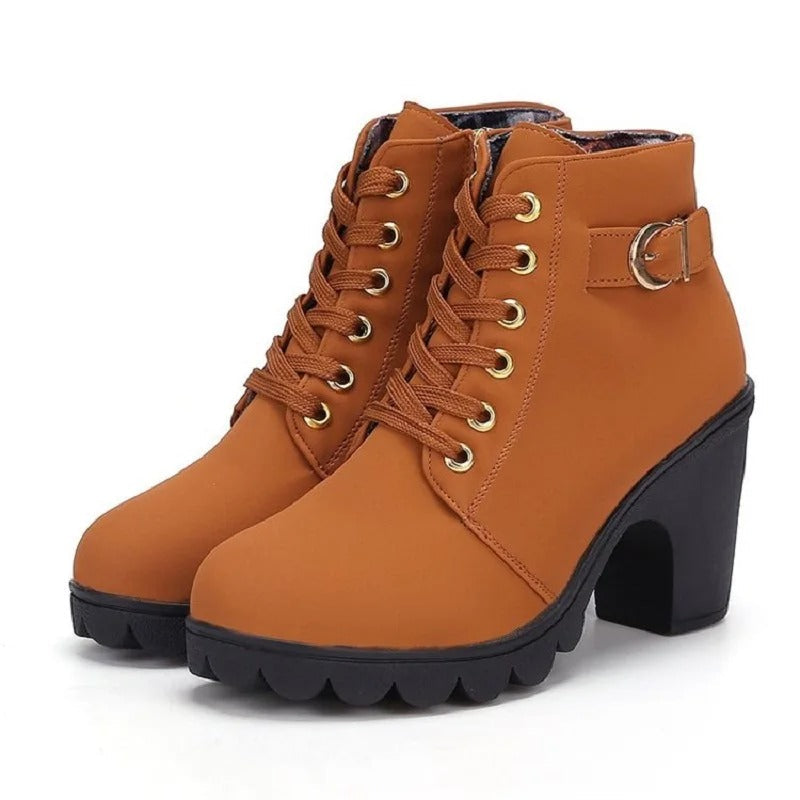 Bottes à lacets pour femme à talon
