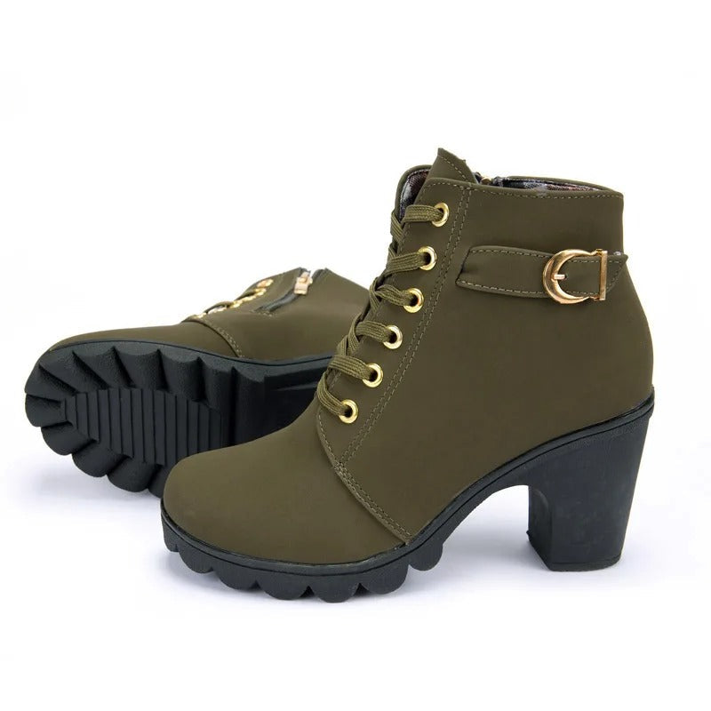 Bottes à lacets pour femme à talon
