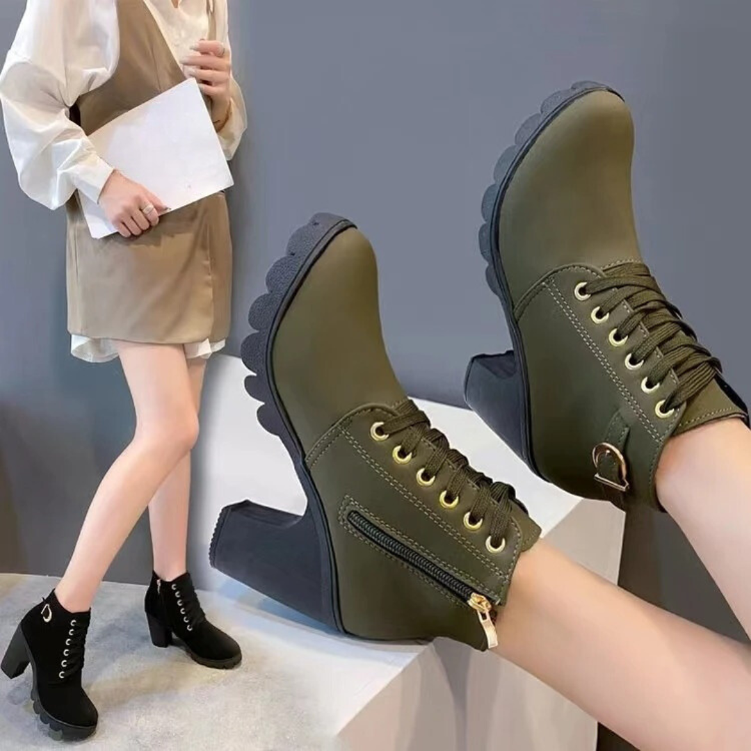 Bottes à lacets pour femme à talon