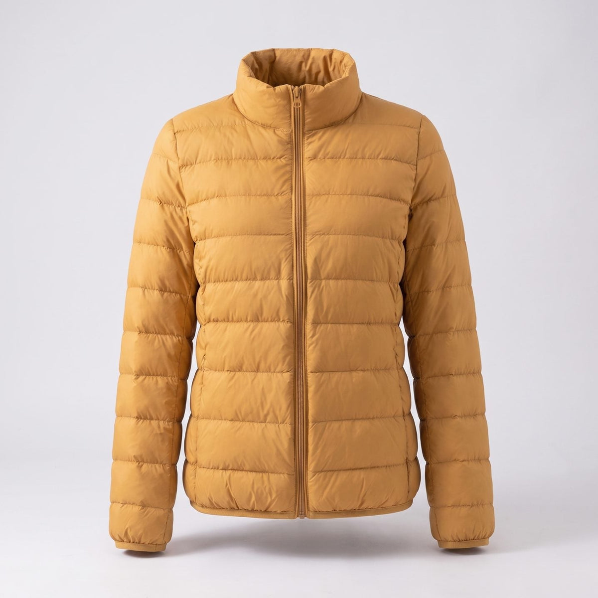 Veste matelassée légère pour femme, garnie de duvet et à col montant