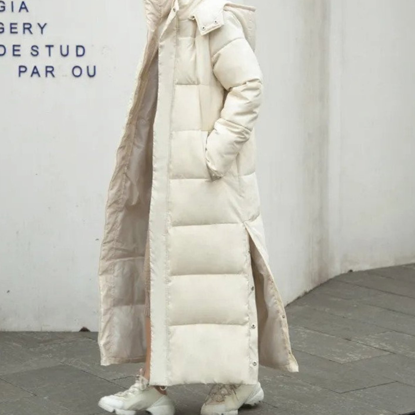 Women's Long Quilted Puffer Winter Coat Zip-Up Maxi Length