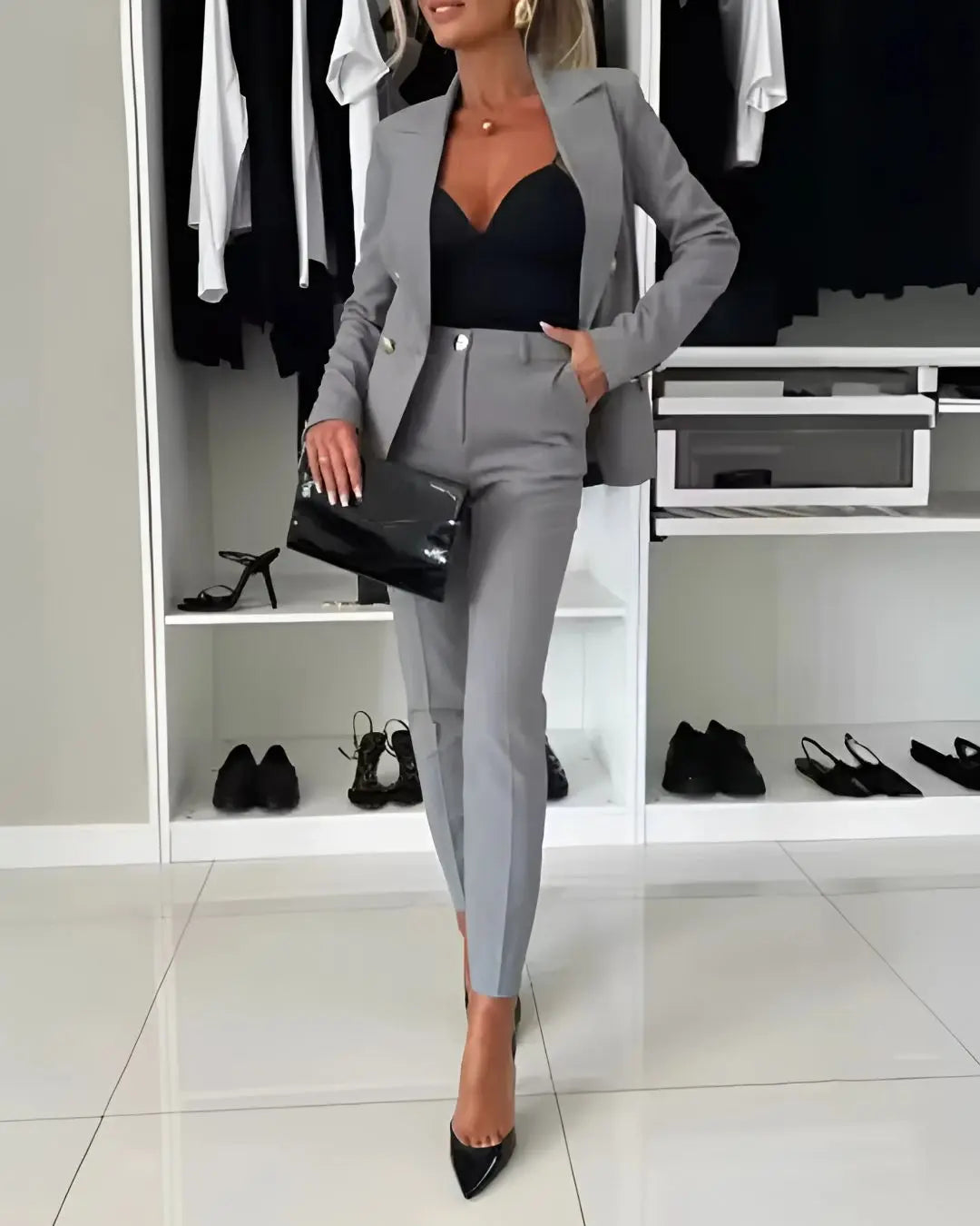Women's Long-Sleeve Blazer Jacket