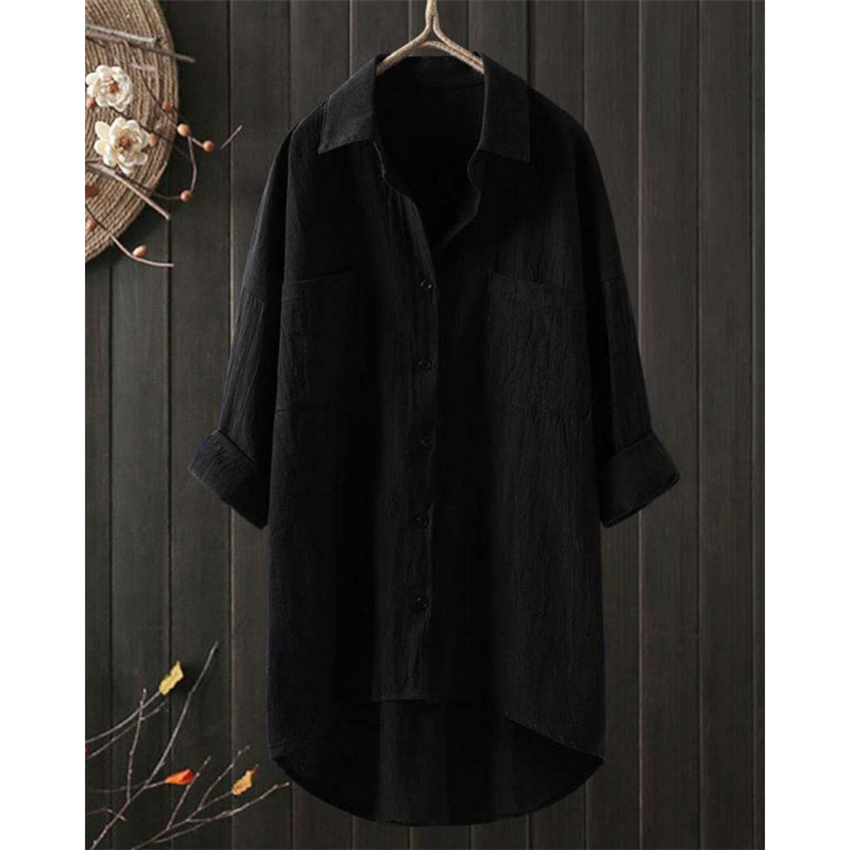 Women's Long-Sleeve Blouse with an Airy Cut