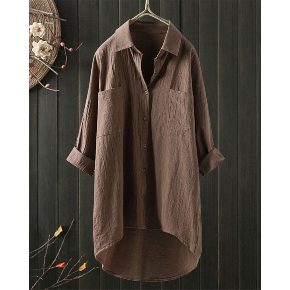 Women's Long-Sleeve Blouse with an Airy Cut