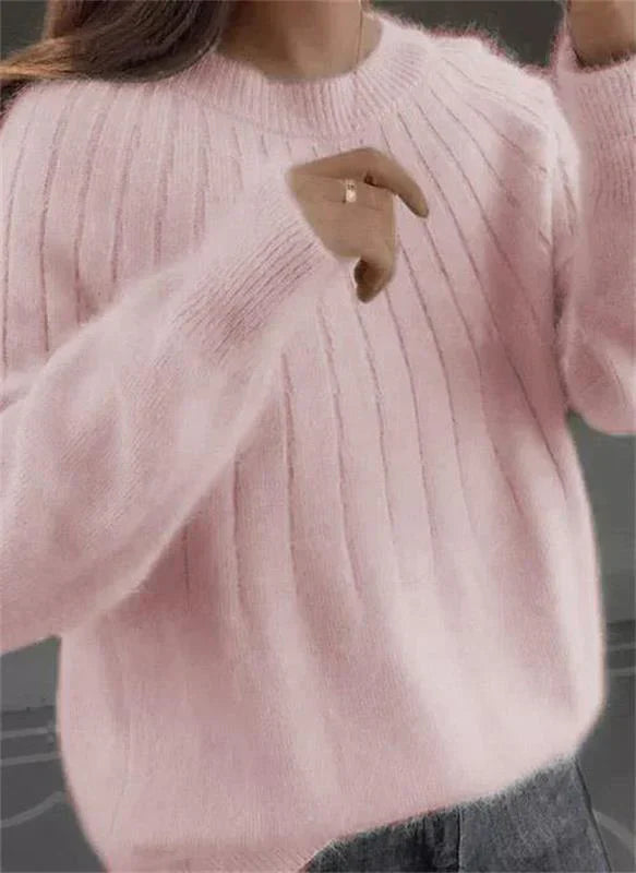 Women's Long-Sleeve Textured Wool-Knit Sweater