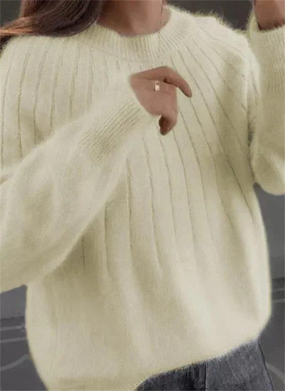 Women's Long-Sleeve Textured Wool-Knit Sweater