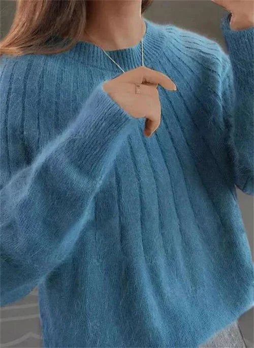 Women's Long-Sleeve Textured Wool-Knit Sweater