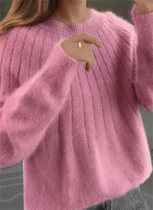 Women's Long-Sleeve Textured Wool-Knit Sweater