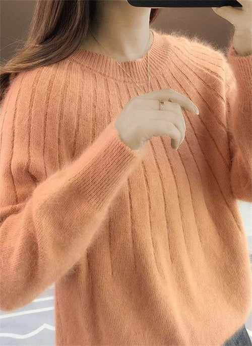Women's Long-Sleeve Textured Wool-Knit Sweater
