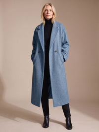 Women's Long Tailored Double-Breasted Winter Coat