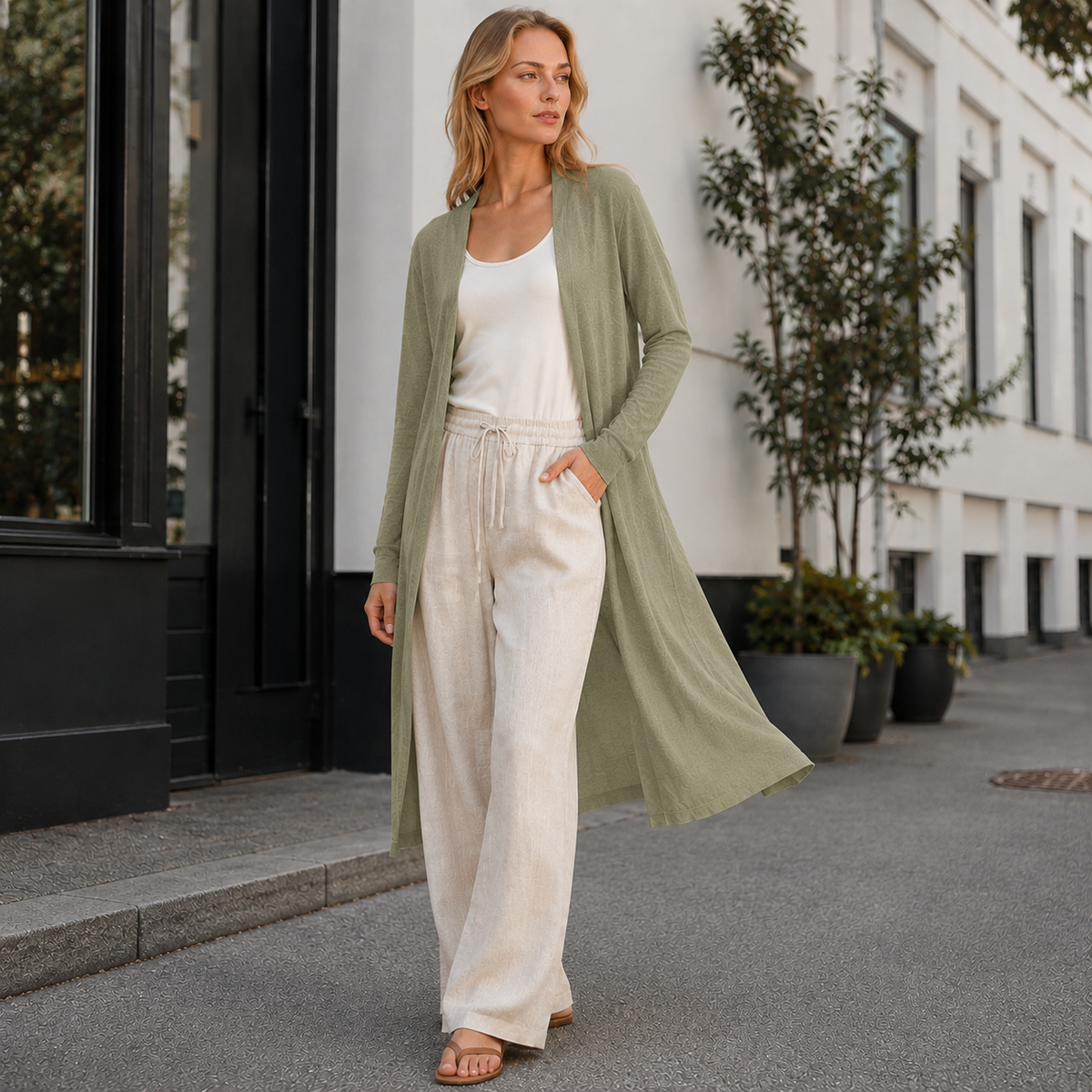 Women's Long Warm Layering Cardigan
