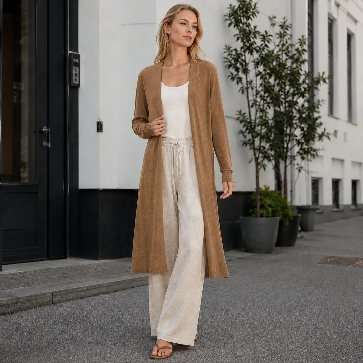 Women's Long Warm Layering Cardigan