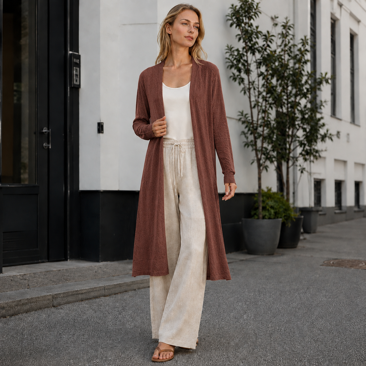 Women's Long Warm Layering Cardigan