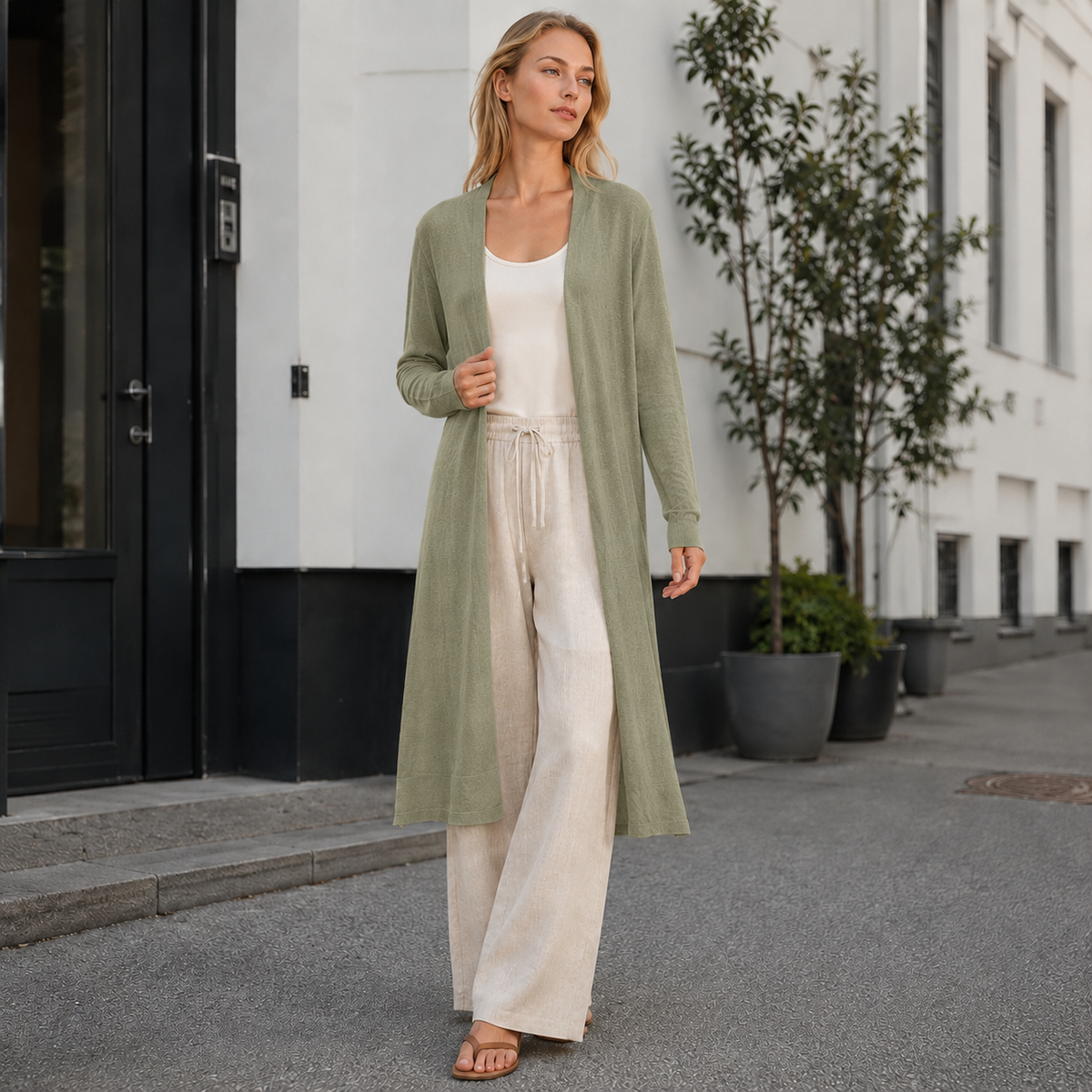 Women's Long Warm Layering Cardigan