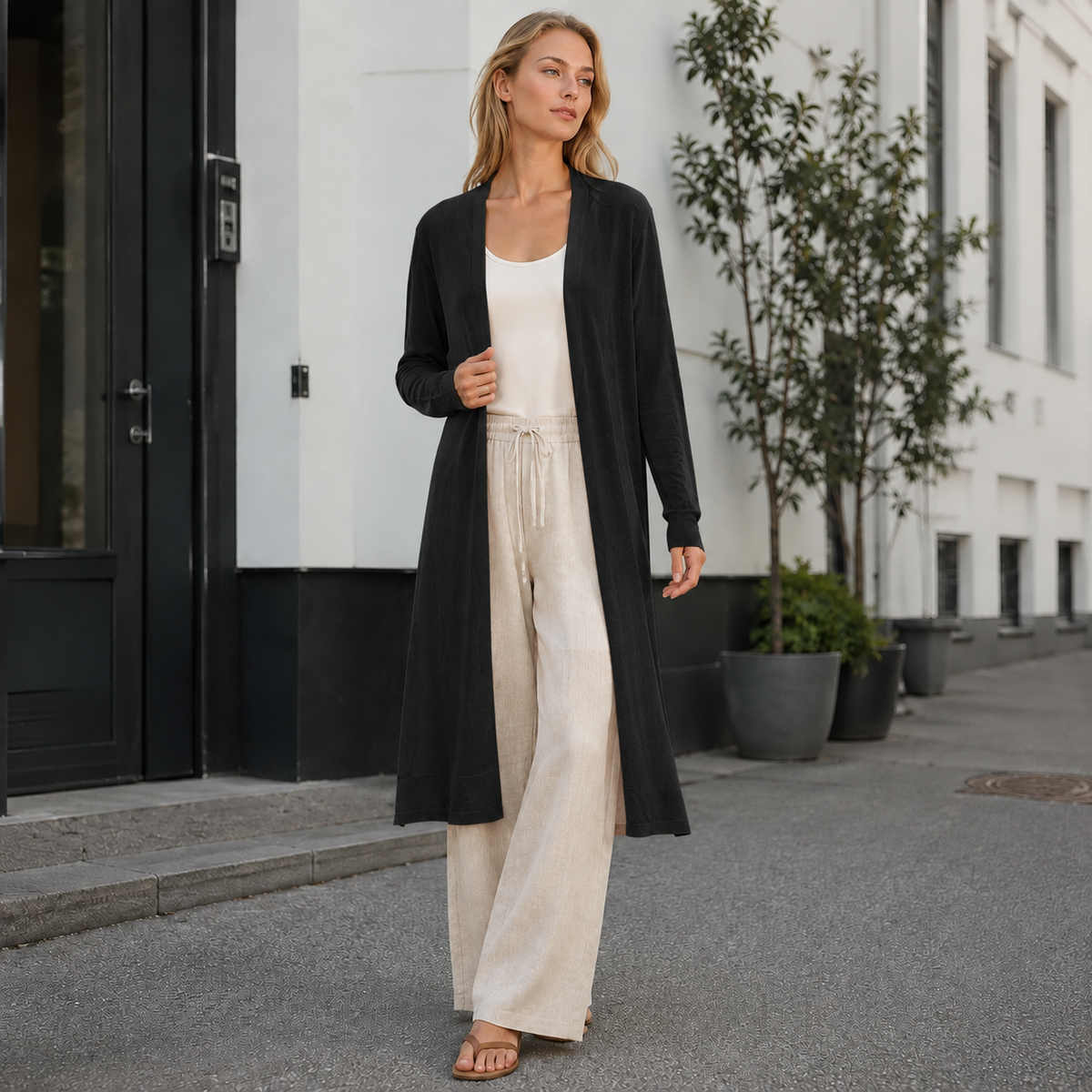 Women's Long Warm Layering Cardigan