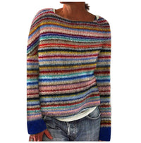 Women's Loose Fit Crew Neck Knit Sweater