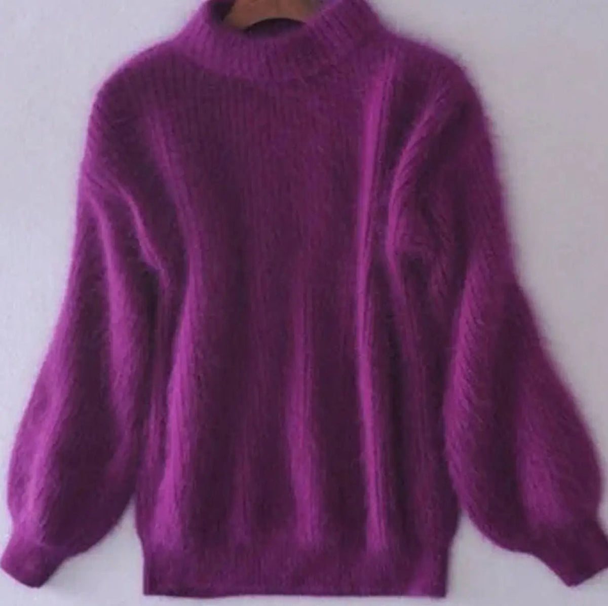 Women's Loose-Knit Fluffy Turtleneck Sweater