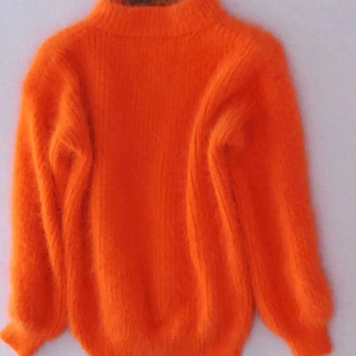 Women's Loose-Knit Fluffy Turtleneck Sweater