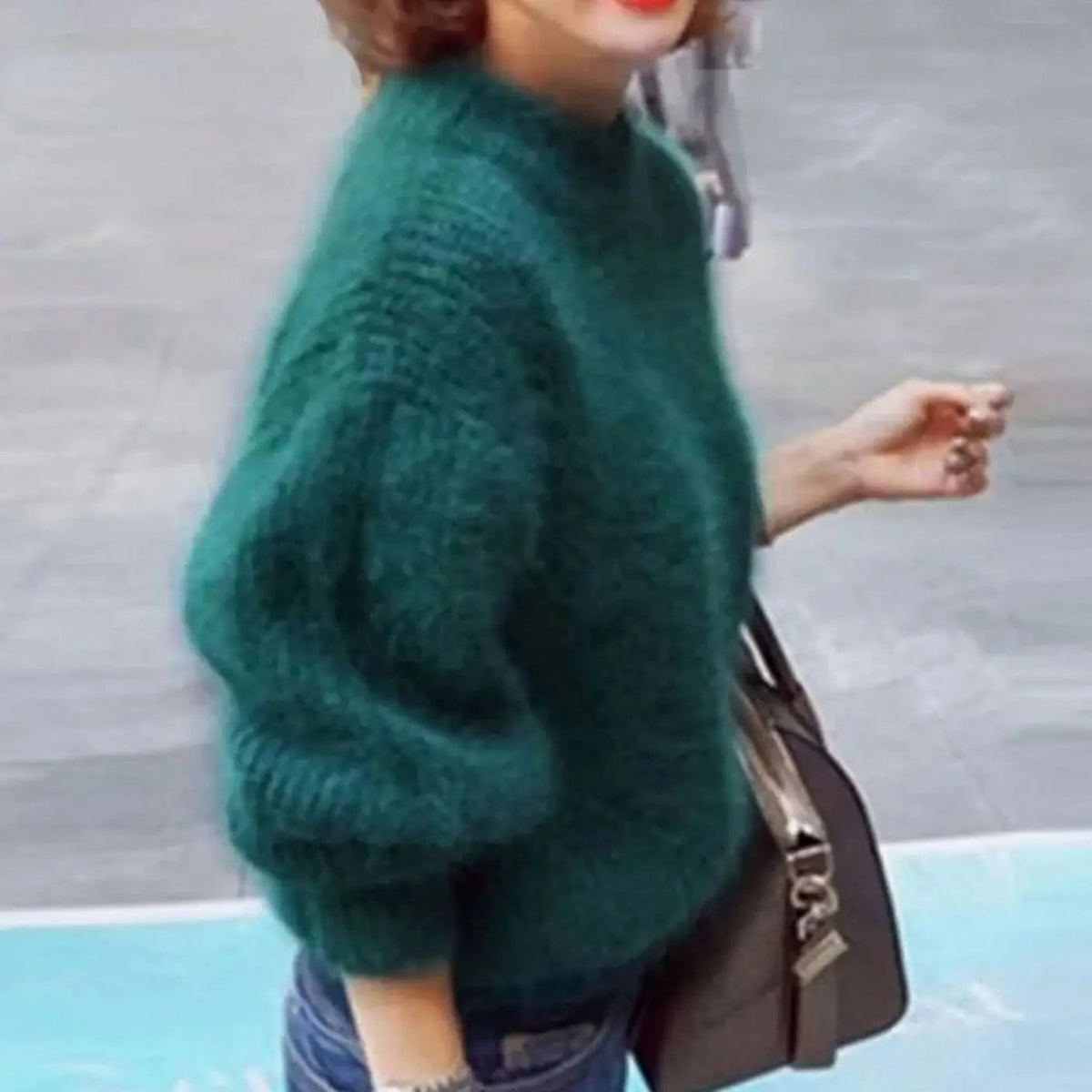 Women's Loose-Knit Fluffy Turtleneck Sweater