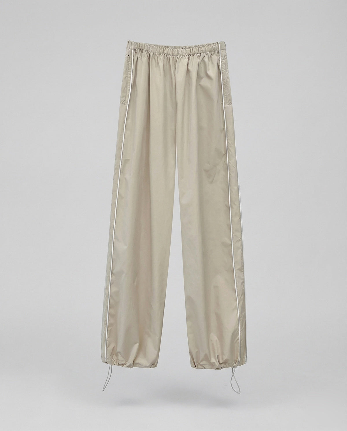Women's Nylon Track Pants with Adjustable Drawstring Hem