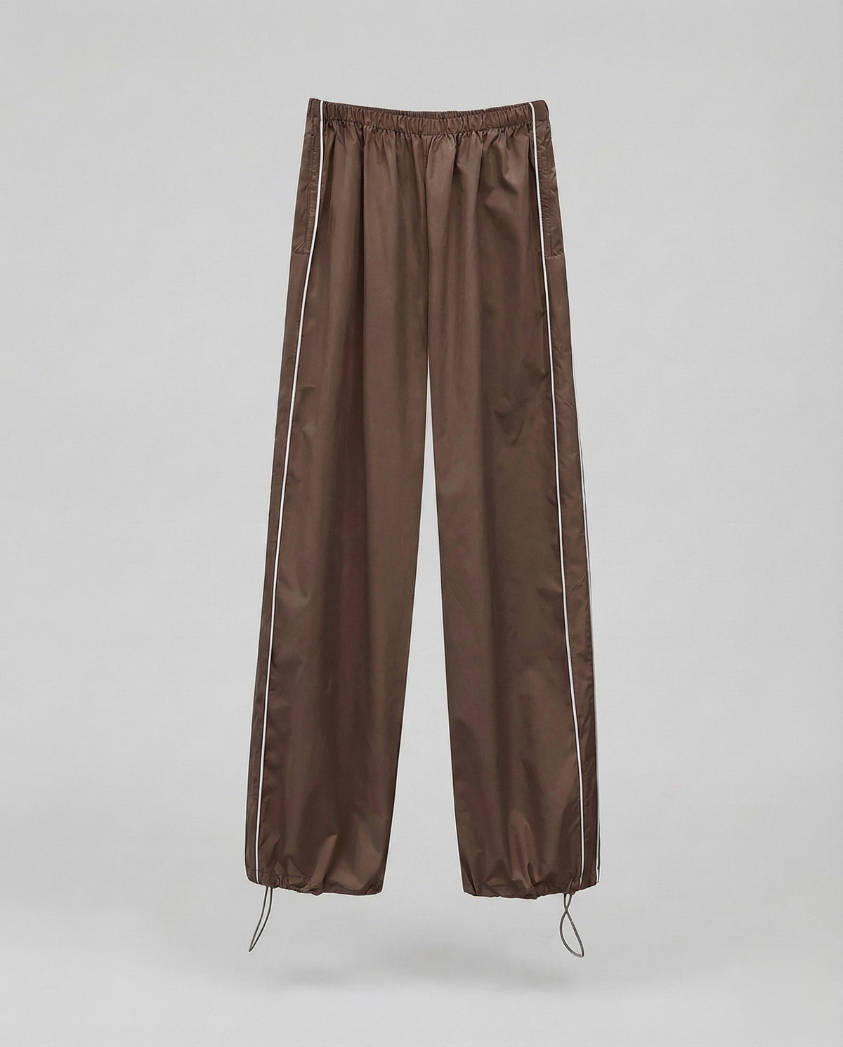 Women's Nylon Track Pants with Adjustable Drawstring Hem