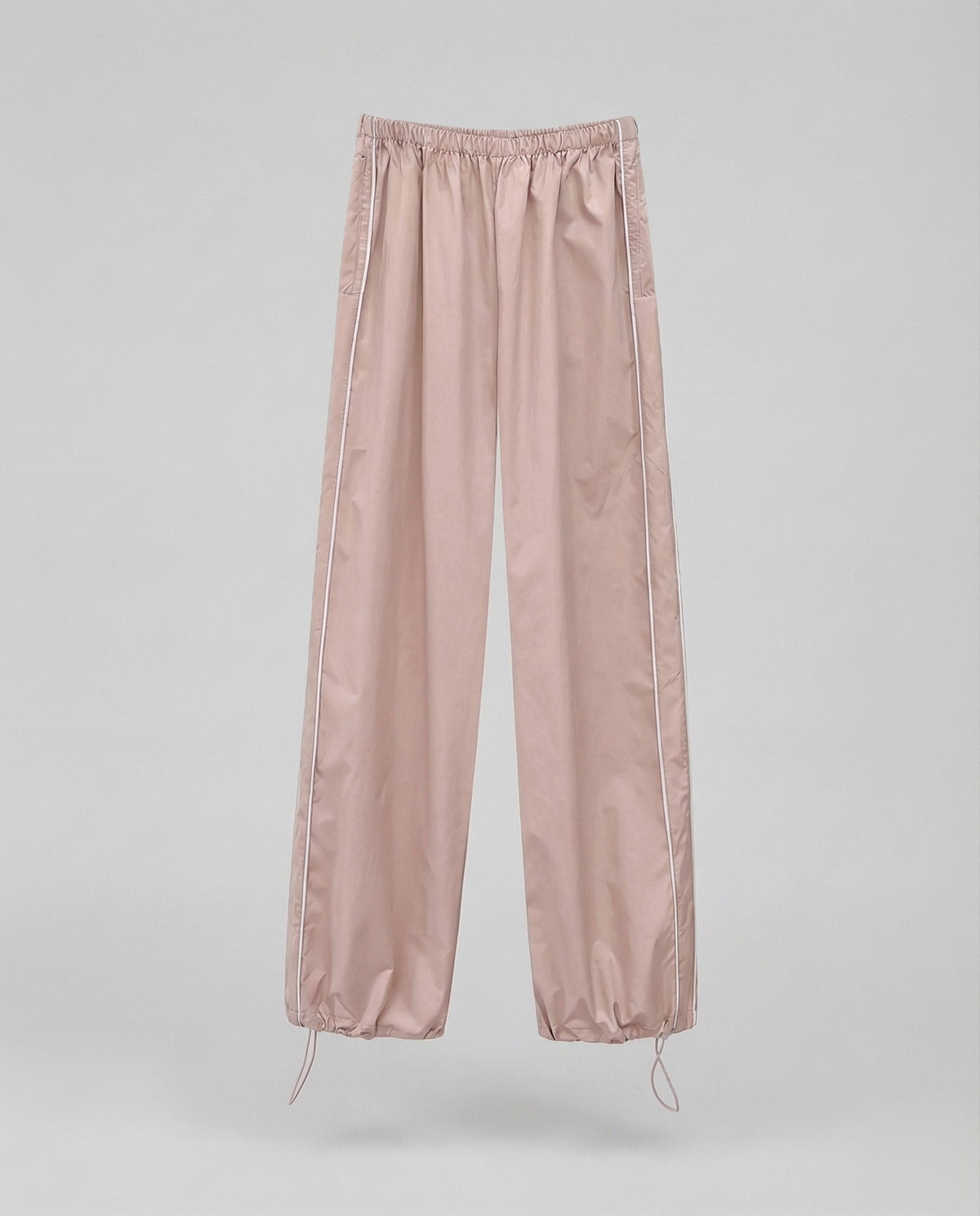 Women's Nylon Track Pants with Adjustable Drawstring Hem