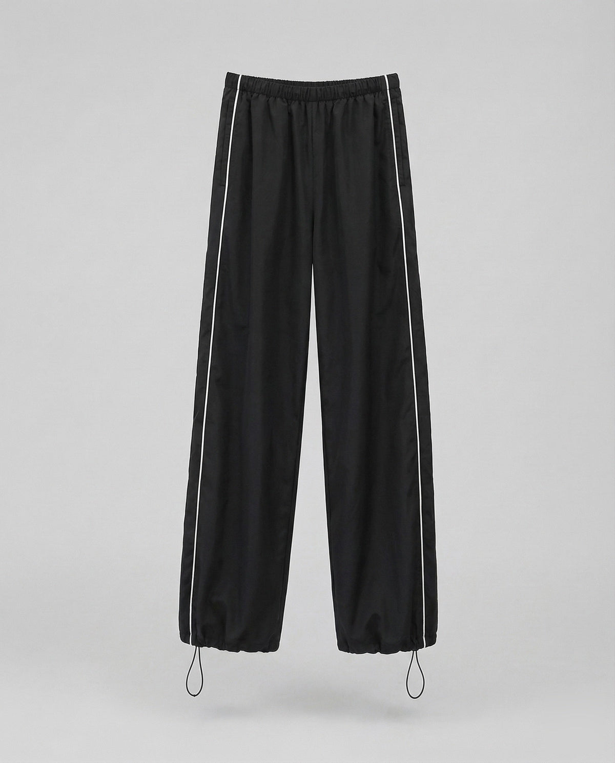 Women's Nylon Track Pants with Adjustable Drawstring Hem